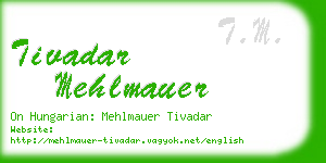 tivadar mehlmauer business card